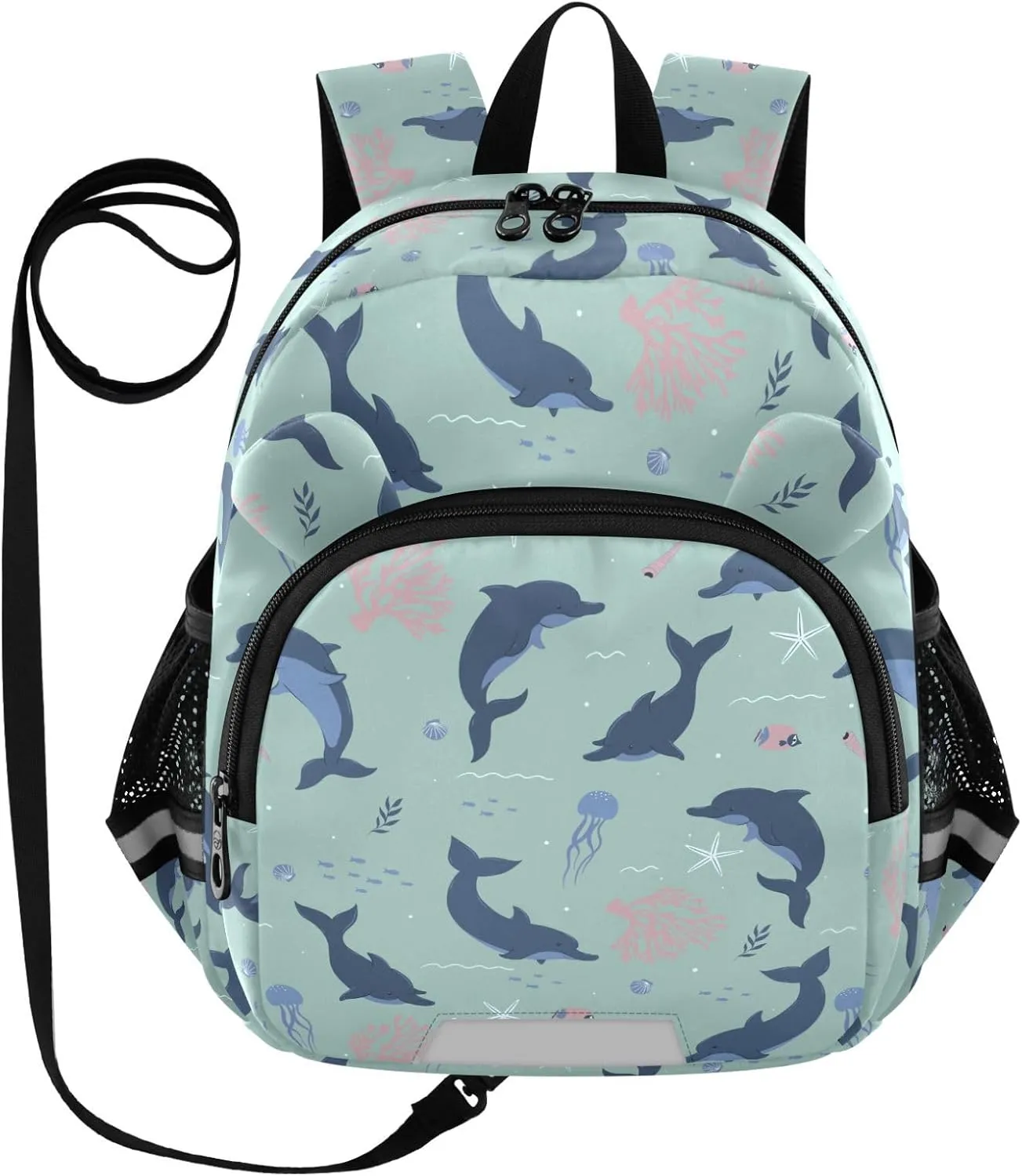 Toddler Backpack for Girls Boys Sea Dolphin Jellyfish Kids Small Backpacks Mini Preschool Kindergarten Travel Backpack Book Bags, 3-6 Years