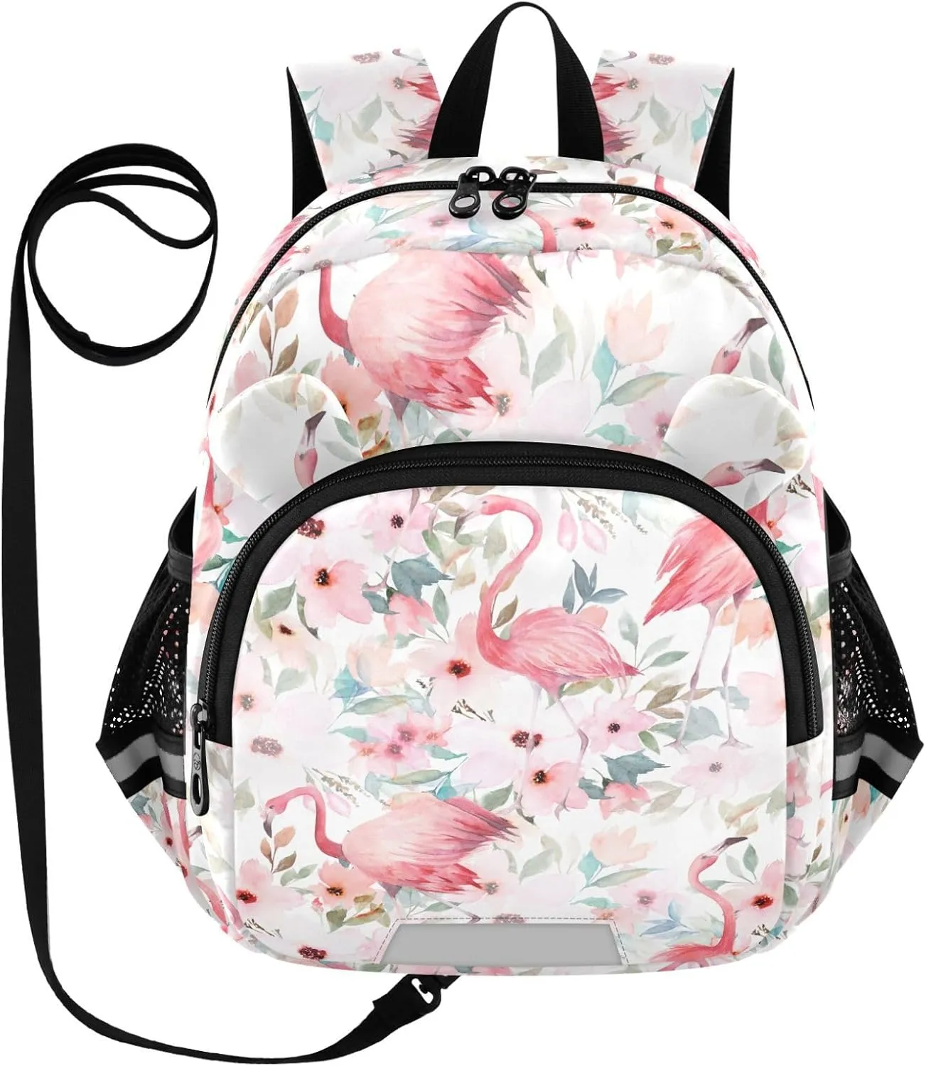 Toddler Backpack for Girls Boys Watercolor Floral Flamingo Kids Small Backpacks Mini School Backpack Book Bags Kindergarten Bag, 3-6 Years