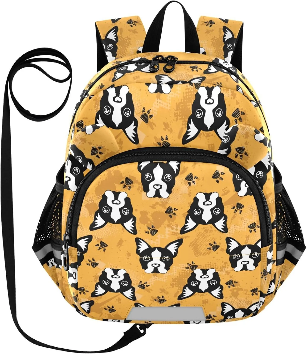 Toddler Backpack for Girls Boys Yellow Bulldog Paw Kids Small Backpacks Mini Preschool Kindergarten Travel Backpack Book Bags, 3-6 Years
