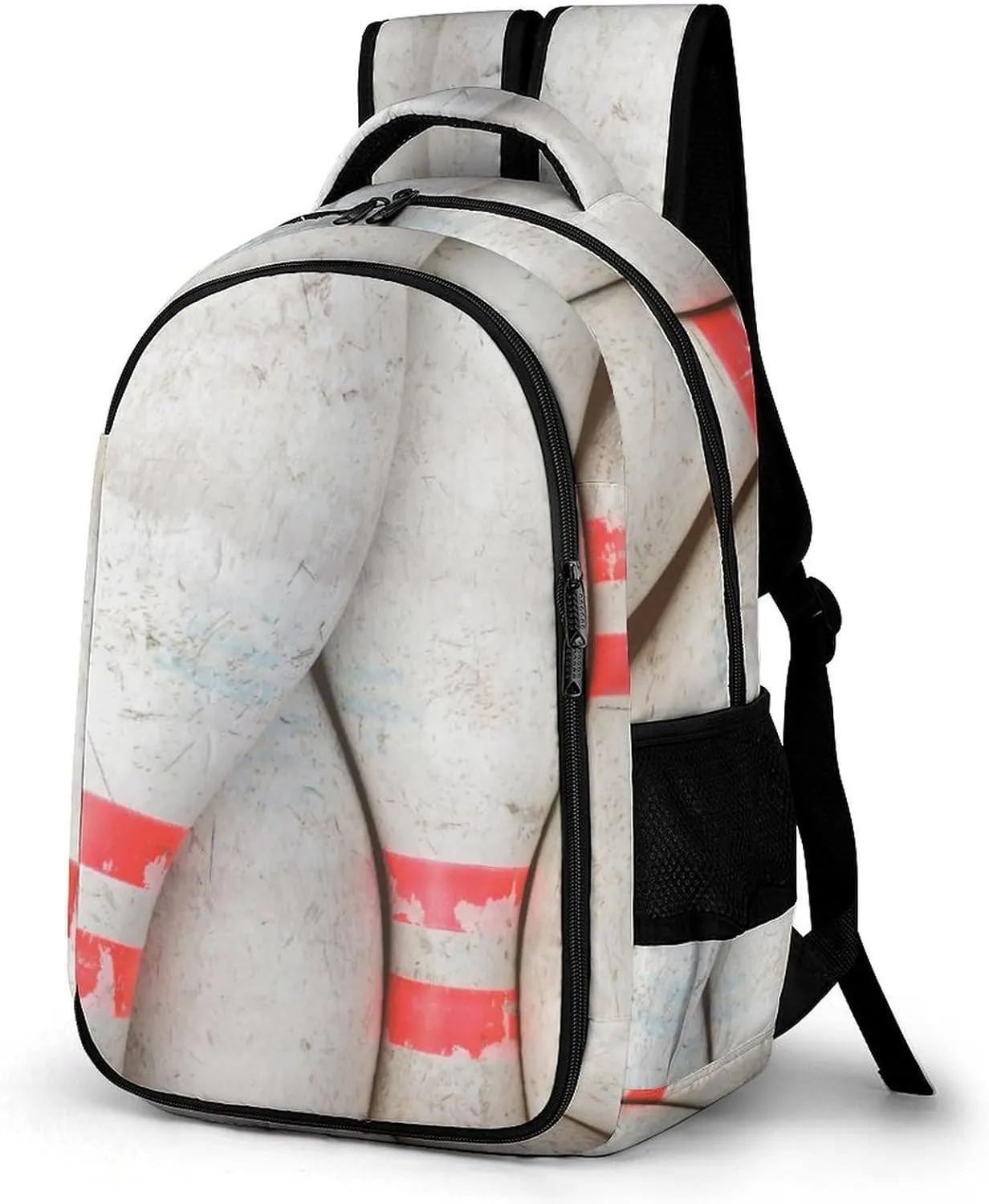 Vintage White Bowling Pins Laptop Backpack Travel Bags Daypack Durable Work Camping Hiking Back Packs for Women Men