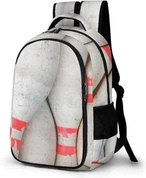 Vintage White Bowling Pins Laptop Backpack Travel Bags Daypack Durable Work Camping Hiking Back Packs for Women Men
