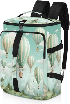 Watercolor Hot Air Balloon Gym Bags for Men Women Sports Backpack with Shoe Compartment 3-in-1 Tactical Duffle Bag for Overnight Weekender Travel