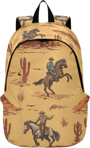 Western Cowboy American Laptop Backpack Travel Hiking Camping Work Computer Back Packs Book Bags for Women Men