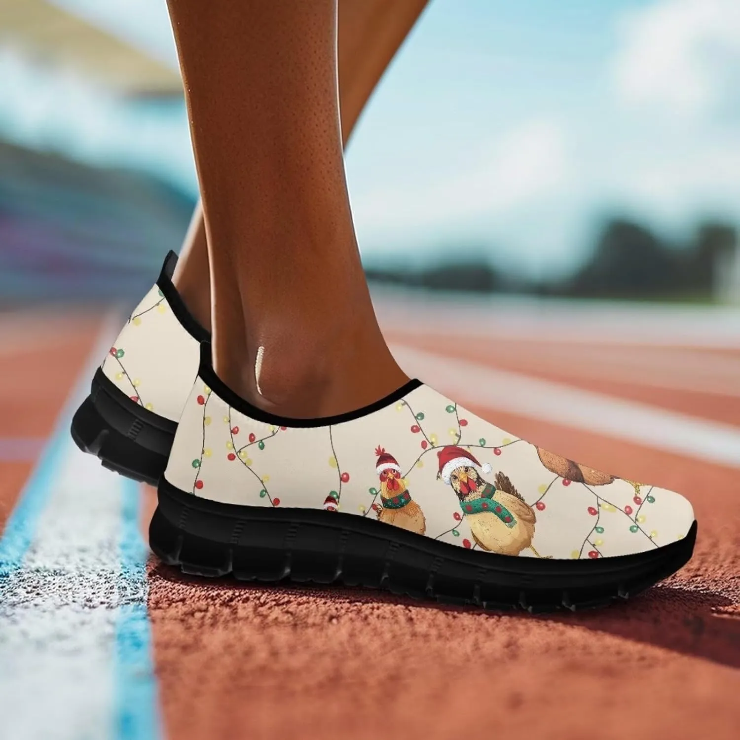 Women's Fashion Sneakers Slip On Walking Loafers Travel ShoesBlack Sole