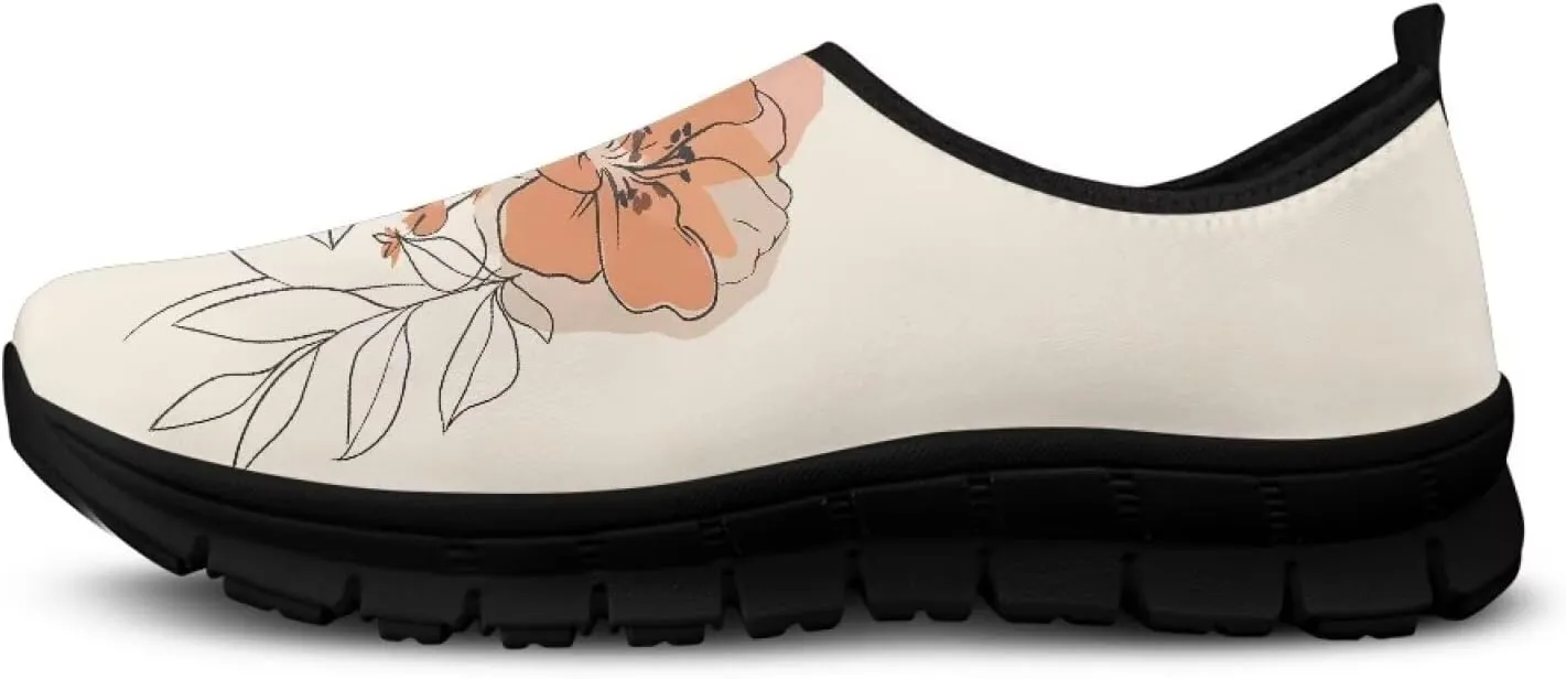 Women's Fashion Sneakers Slip On Walking Loafers Travel ShoesBlack Sole