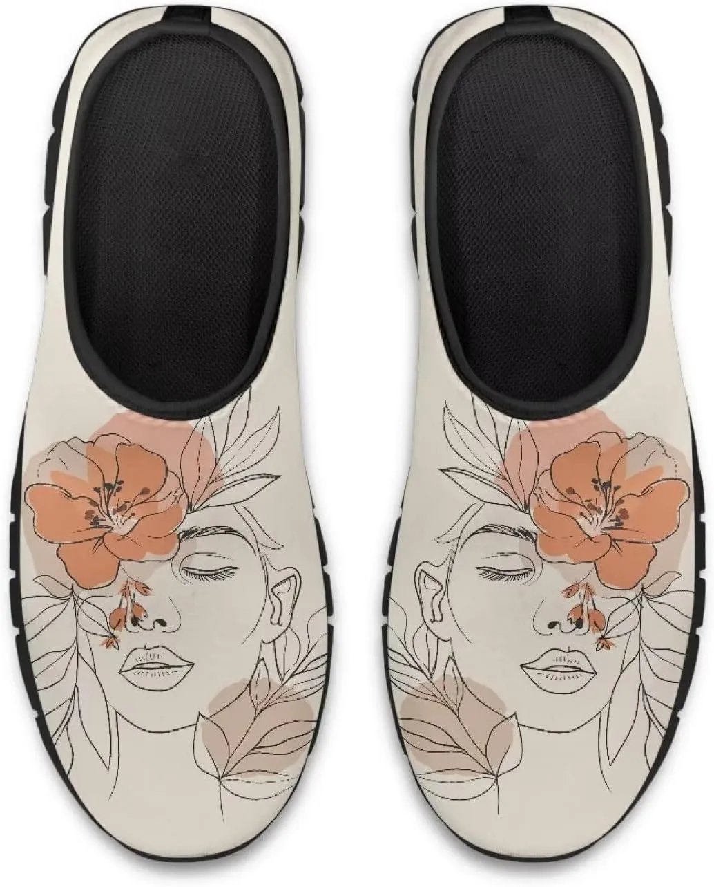 Women's Fashion Sneakers Slip On Walking Loafers Travel ShoesBlack Sole